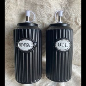 ❤️ THL Vinegar & Oil Ceramic Set Black New  ❤️